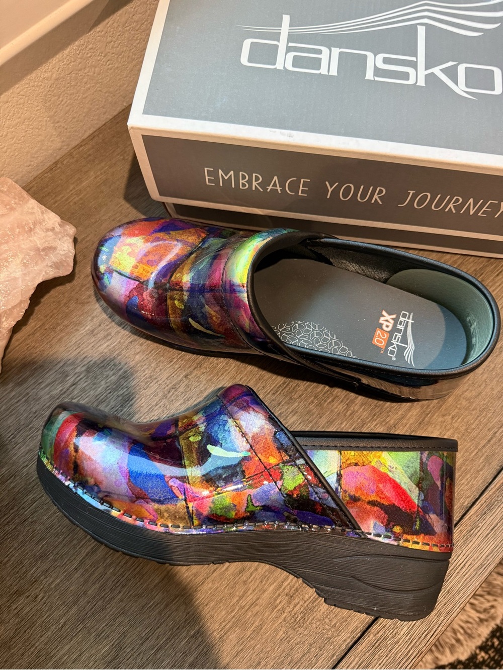 Dansko Women's Clog in Multicolor Paint-Effect